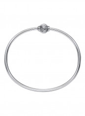 Sterling Silver Single Swirl Ball Threaded Bracelet