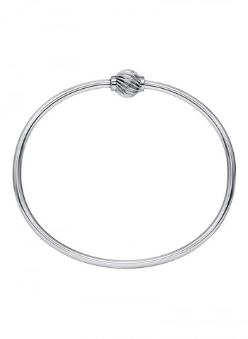 Sterling Silver Single Swirl Ball Threaded Bracelet
