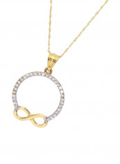 18K Gold Infinity Stone  Pendant Necklace Gold