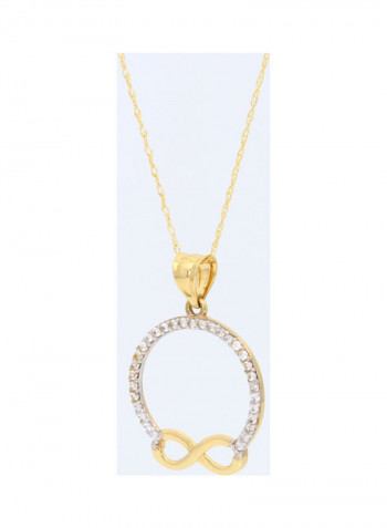 18K Gold Infinity Stone  Pendant Necklace Gold