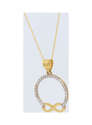 18K Gold Infinity Stone  Pendant Necklace Gold