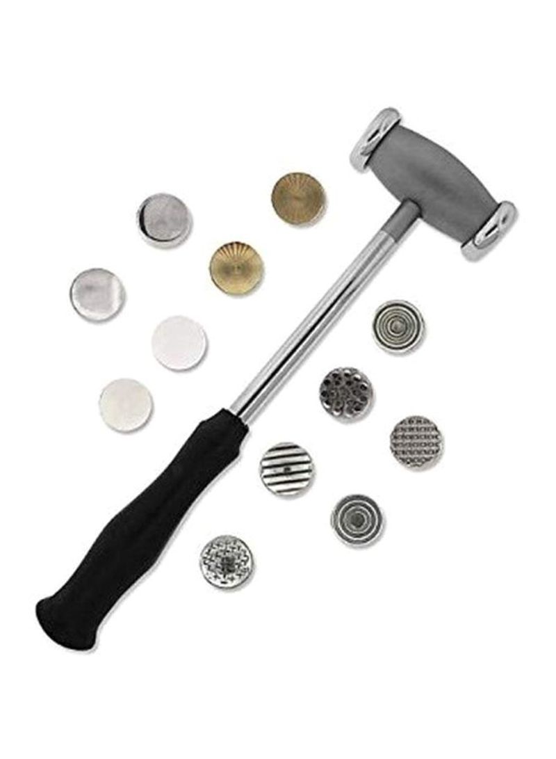 13-Piece Hammer With Interchangeable Heads Silver/Black/Grey 9.5inch