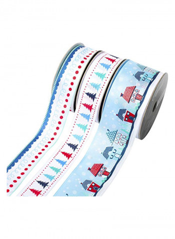 3-Piece Cascade Wide Edge Ribbon Combo White/Blue/Red