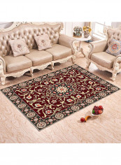 Floral Printed Anti-Slip Living Room Carpet Multicolour 80x160centimeter