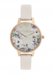 Women's Leather Florals Demi Dial Analog Watch OB16PP53