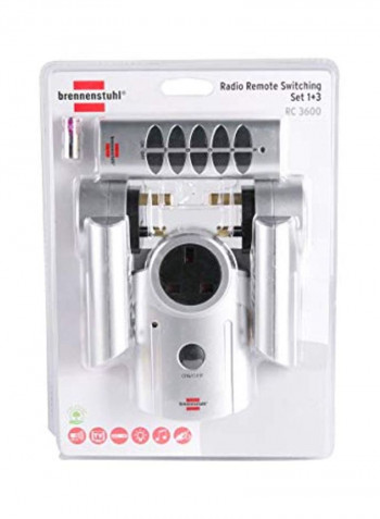 4-Piece Radio Remote Switching Set White/Silver