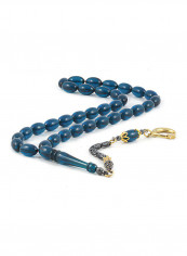 Amber Bakelite Prayer Beads with Sterling Silver components