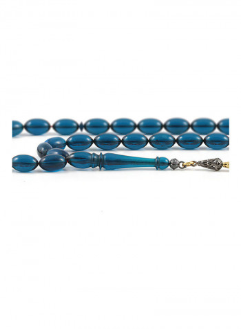 Amber Bakelite Prayer Beads with Sterling Silver components
