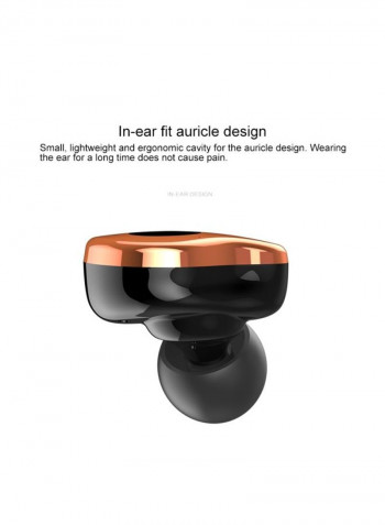 In-Ear Bluetooth Earphones With Charging Box Gold/Black