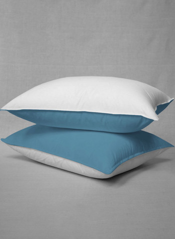 3-Piece Reversible Egyptian Cotton Duvet Cover Set Blue/White King