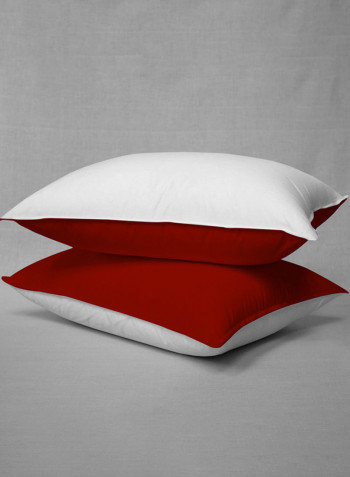 3-Piece Reversible Egyptian Cotton Duvet Cover Set Red/White King