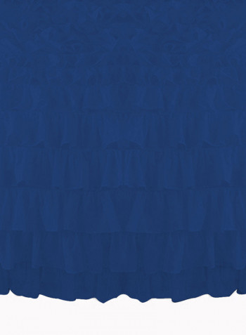 3-Piece Ruffled Egyptian Cotton Duvet Cover Set Royal Blue King