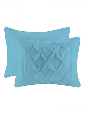 3-Piece Tufted Pattern Egyptian Cotton Duvet Cover Set Blue King