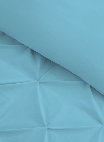 3-Piece Tufted Pattern Egyptian Cotton Duvet Cover Set Blue King