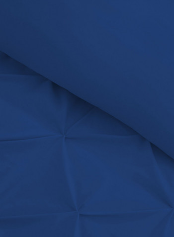 3-Piece Tufted Pattern Egyptian Cotton Duvet Cover Set Royal Blue King