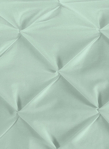 3-Piece Pinch Pleated Egyptian Cotton Duvet Cover Set Light Green King