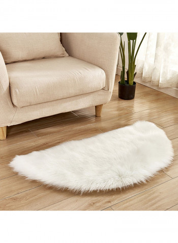 Semi-Circular Simple European Soft Home Area Rug White 45X90centimeter