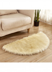 Semi-Circular Simple European Soft Home Area Rug Yellow 45X90centimeter