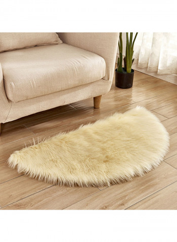 Semi-Circular Simple European Soft Home Area Rug Yellow 45X90centimeter