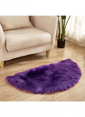 Semi-Circular Simple European Soft Home Area Rug Purple 45X90centimeter