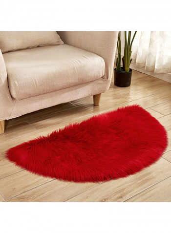 Semi-Circular Simple European Soft Home Area Rug Red 45X90centimeter