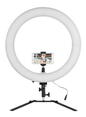 Dimmable Camera LED Photography Ring Light Black/White