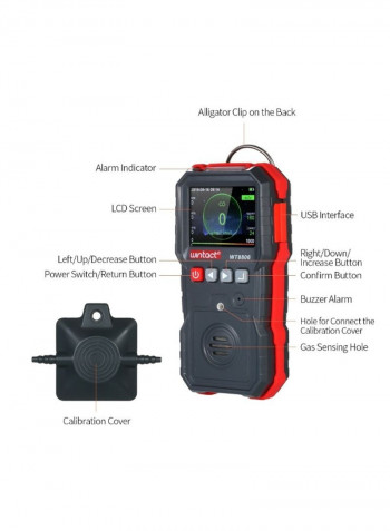 Professional CO Concentration Detector Kit Black/Red 138 x 71 x 49millimeter