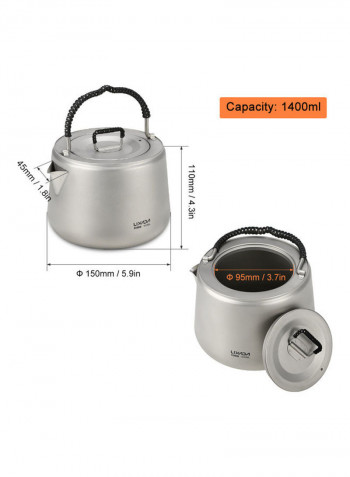 Titanium Ultralight Camping Hiking Water Kettle Coffee Pot 16.0x16.0x13.5cm