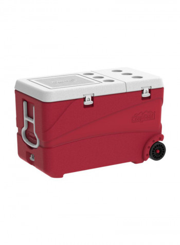Keep Cold Deluxe Icebox With Wheels Red 83 x 47 x 52centimeter