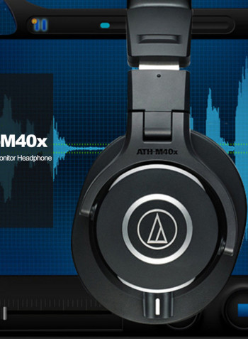 ATH-M40x Professional Foldable Over-Ear Headphones With Detachable Cables Black