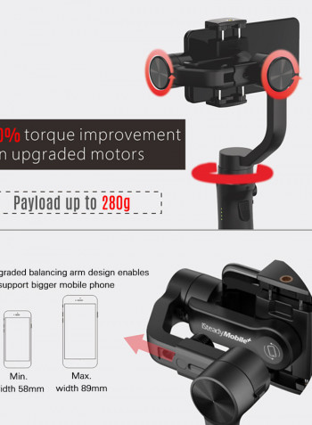 iSteady Mobile+ 3-Axis Handheld Gimbal Stabilizing Support Black