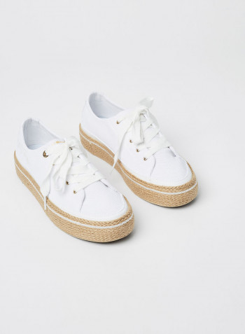 Vulcanised Platform Sneakers White