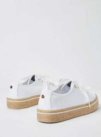 Vulcanised Platform Sneakers White