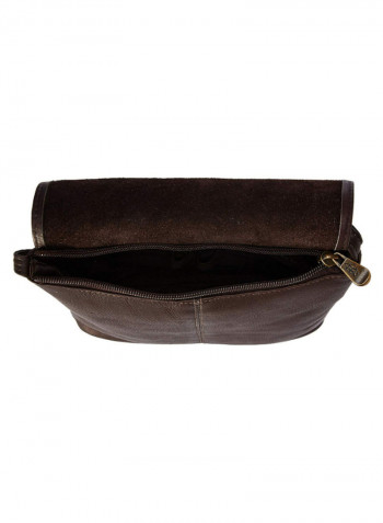 Colombian Flap Over Crossbody Bag Brown