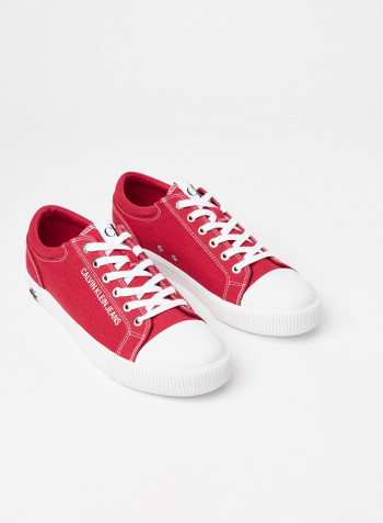 Vulcanized Low Top  Sneakers Red