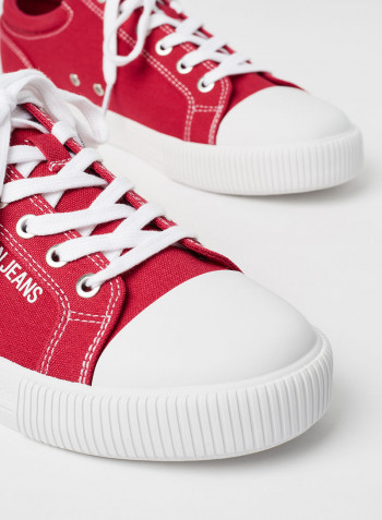Vulcanized Low Top  Sneakers Red