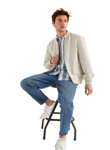 Cotton Sports Jacket Beige