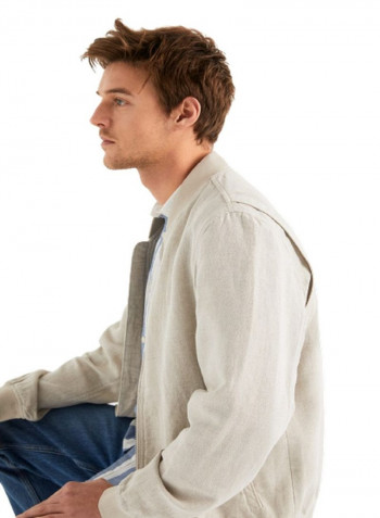 Cotton Sports Jacket Beige