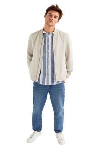 Cotton Sports Jacket Beige