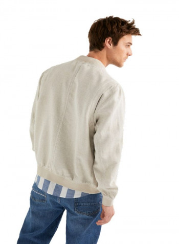 Cotton Sports Jacket Beige