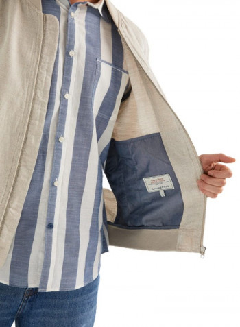 Cotton Sports Jacket Beige