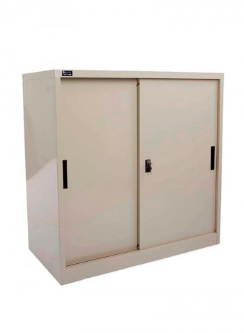 Sliding Door Filing Cabinet Beige 91.4x183x46.3centimeter