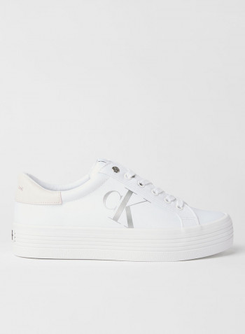 Logo Flatform Sneakers Bright White