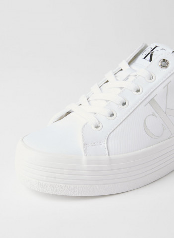 Logo Flatform Sneakers Bright White