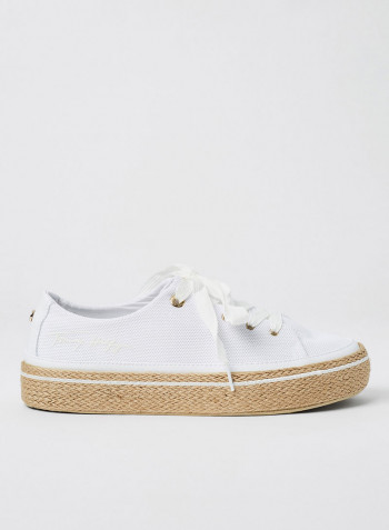 Vulcanised Platform Sneakers White