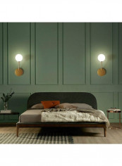 E27 LED Pure Copper Bedroom Bedside Wall Light Gold
