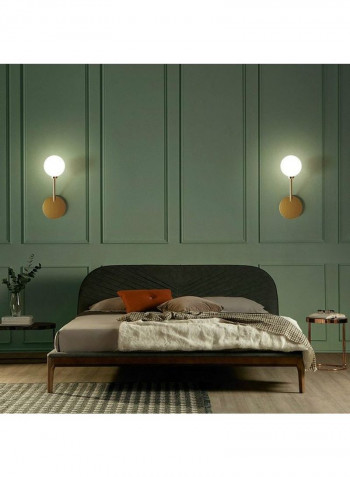 E27 LED Pure Copper Bedroom Bedside Wall Light Gold