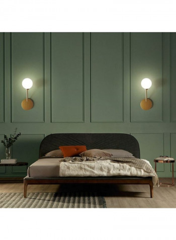 E27 LED Pure Copper Bedroom Bedside Wall Light Gold