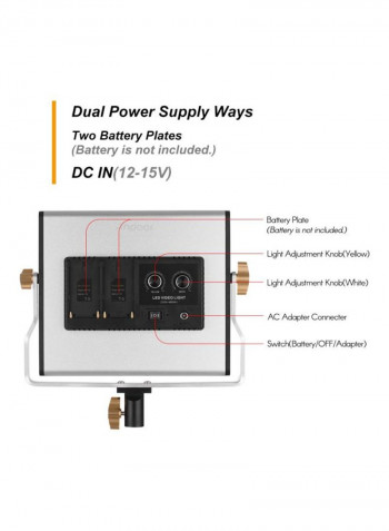 Portable Video Light Panel With Barn Door Kit Black