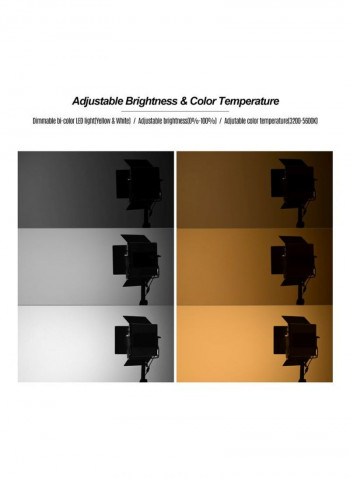 Portable Video Light Panel With Barn Door Kit Black